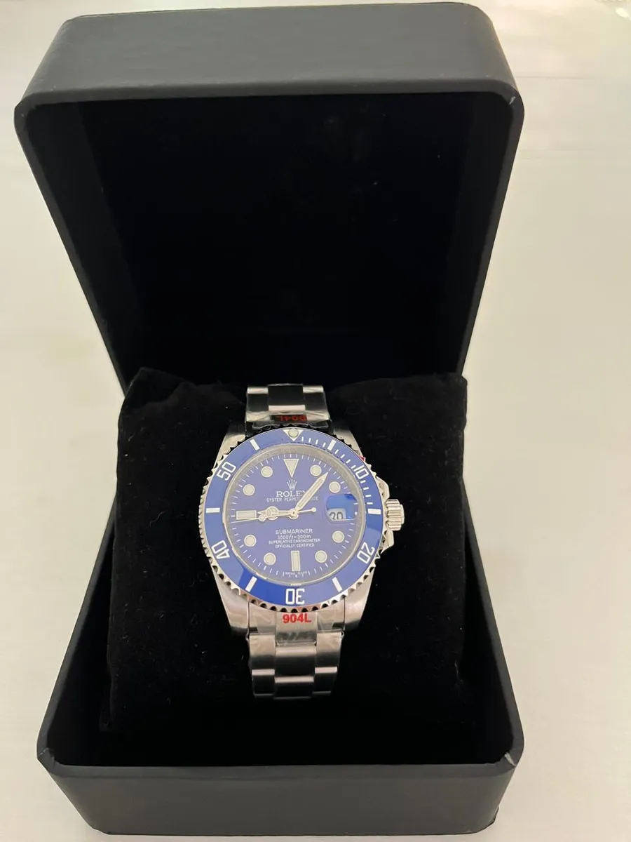 Reloj Submariner Azul Pitufo 40 Mm Acero Hom Reacon Plateado Azul Azul - Image 3