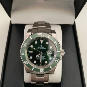 Reloj Rolex Submariner Hulk 40 Mm Acero Hom Reacon Plateado Verde Esmeralda Verde Esmeralda