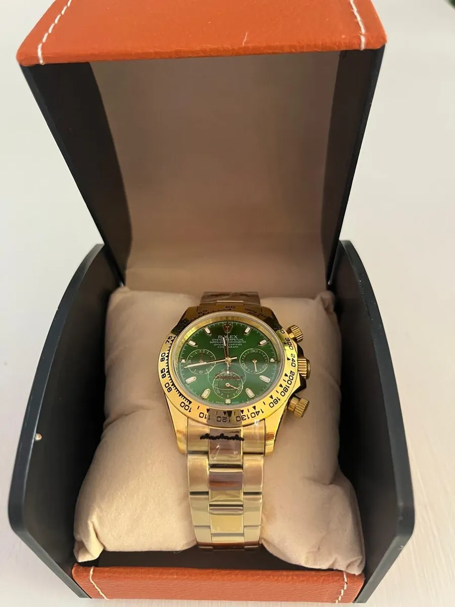 Reloj Daytona Golden Carátula Verde 41 Mm Hombre Reacon Dorado Dorado Verde - Image 3