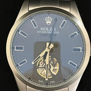 Rolex Oyster Perpetual Label Noir 40 Mm Acero Hom Reacon Plateado Plateado Gris Aceituna