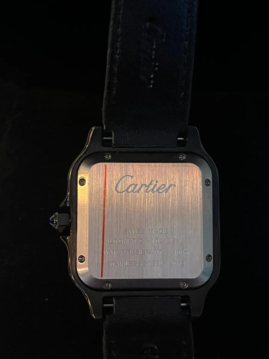 Reloj Cartier Santos Pantera Black Piel 42 Mm Hom Reacon Negro Negro Negro - Image 3
