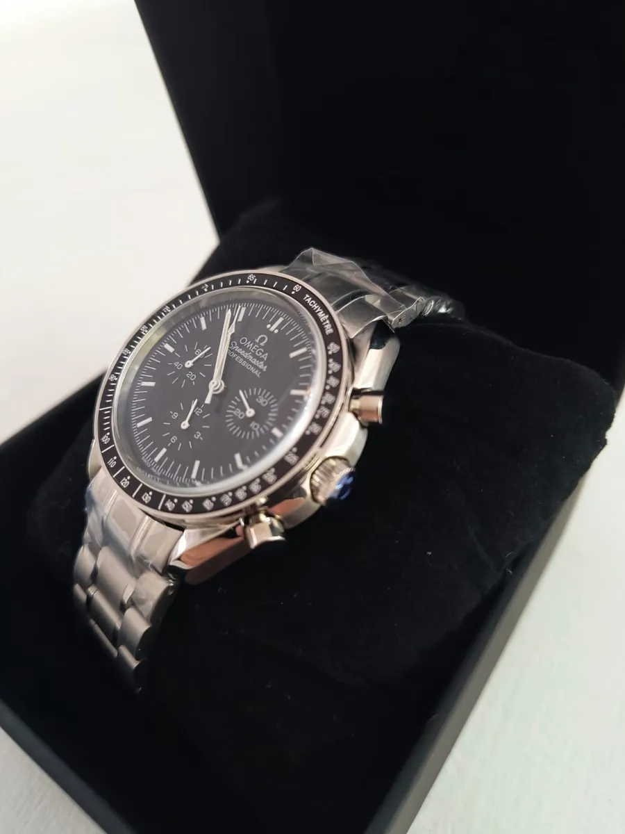 Reloj Omega Speedmaster 42 Mm Hombre Acero Reacondicion Plateado Negro Negro