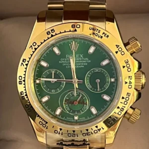 Reloj Daytona Golden Carátula Verde 41 Mm Hombre Reacon Dorado Dorado Verde